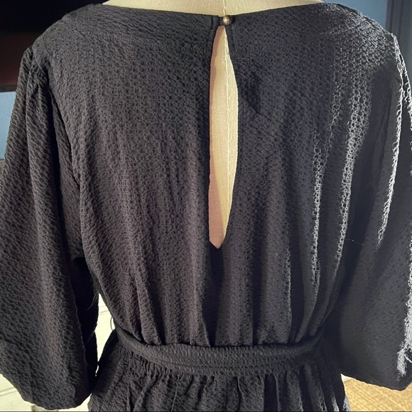 Anthropologie Francesca Balloon Sleeve Black Short Romper - Picture 8 of 11